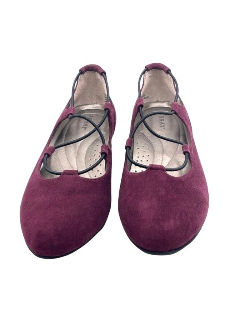 RTL ARRAY Echo Wedge Slip-On Ballet Shoes - Wine Suede Leather- Size 7.5 - Picture 4 of 14
